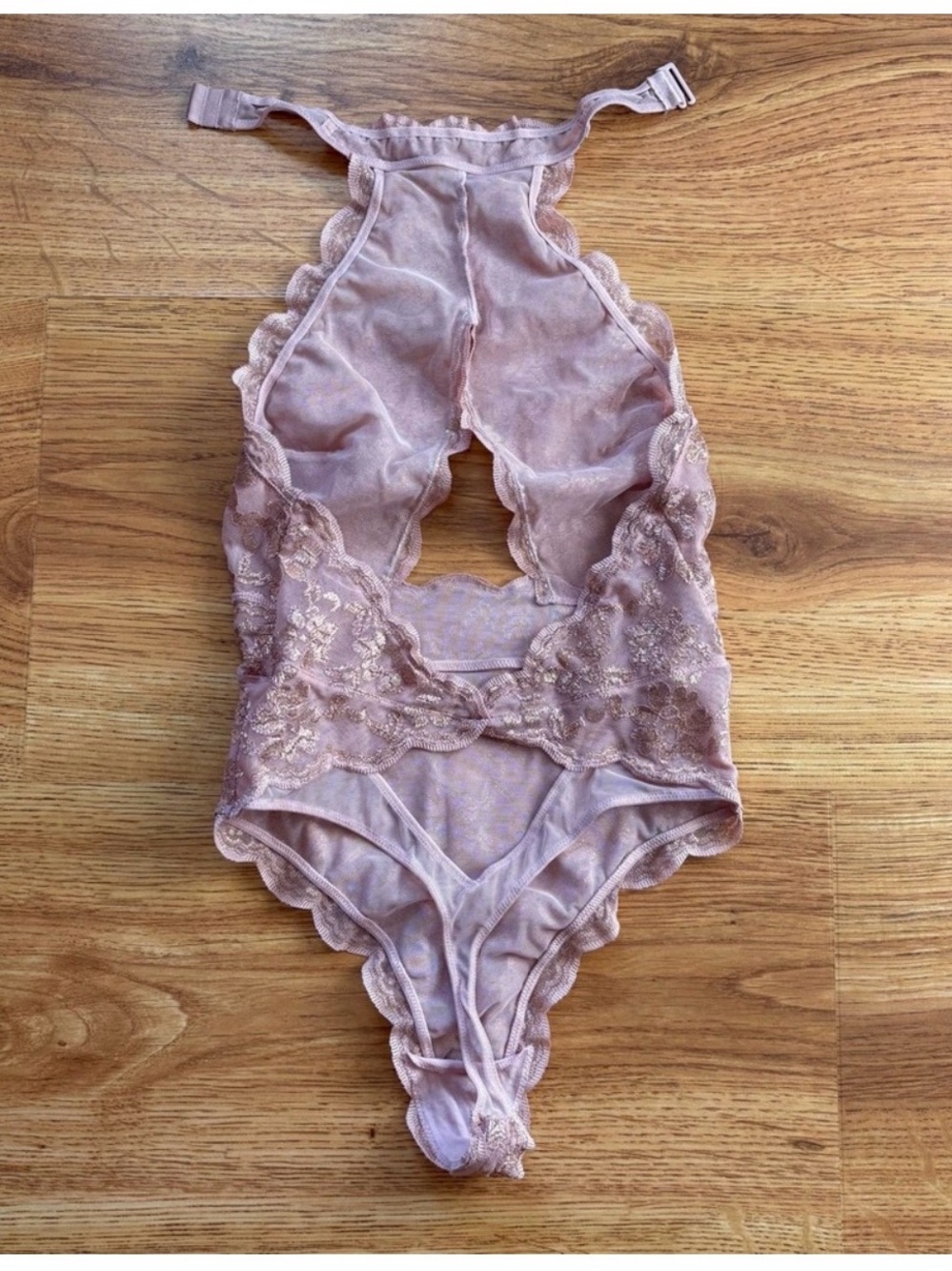 Victoria's Secret Blush Lace One-Piece Teddy Bodysuit